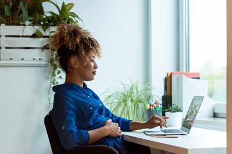 Woman working at desk